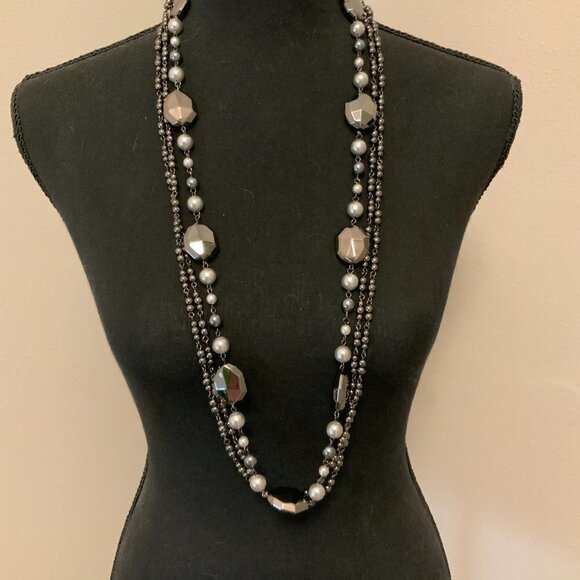 Premier Designs NWT "Moonlight" Multi Strands Necklace & Earrings - Picture 3 of 9